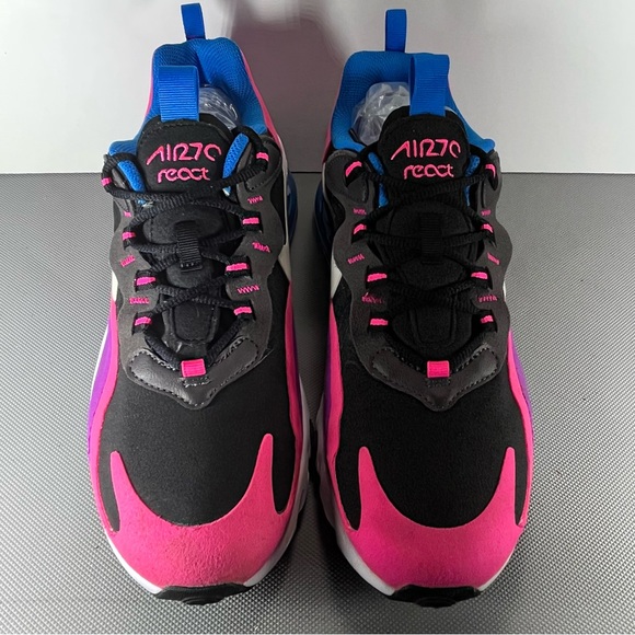NIKE AIR MAX 270 REACT GS Hyper Pink / Vivid Purple BQ0101 001 Size 7Y - Picture 5 of 6